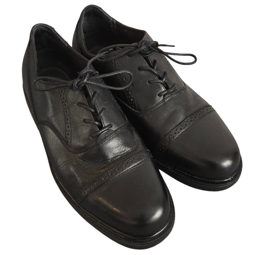 Nunn Bush Men's Oxfords Black Leather Cap Toe Lace Up Dress Shoes Comfort 10.5M